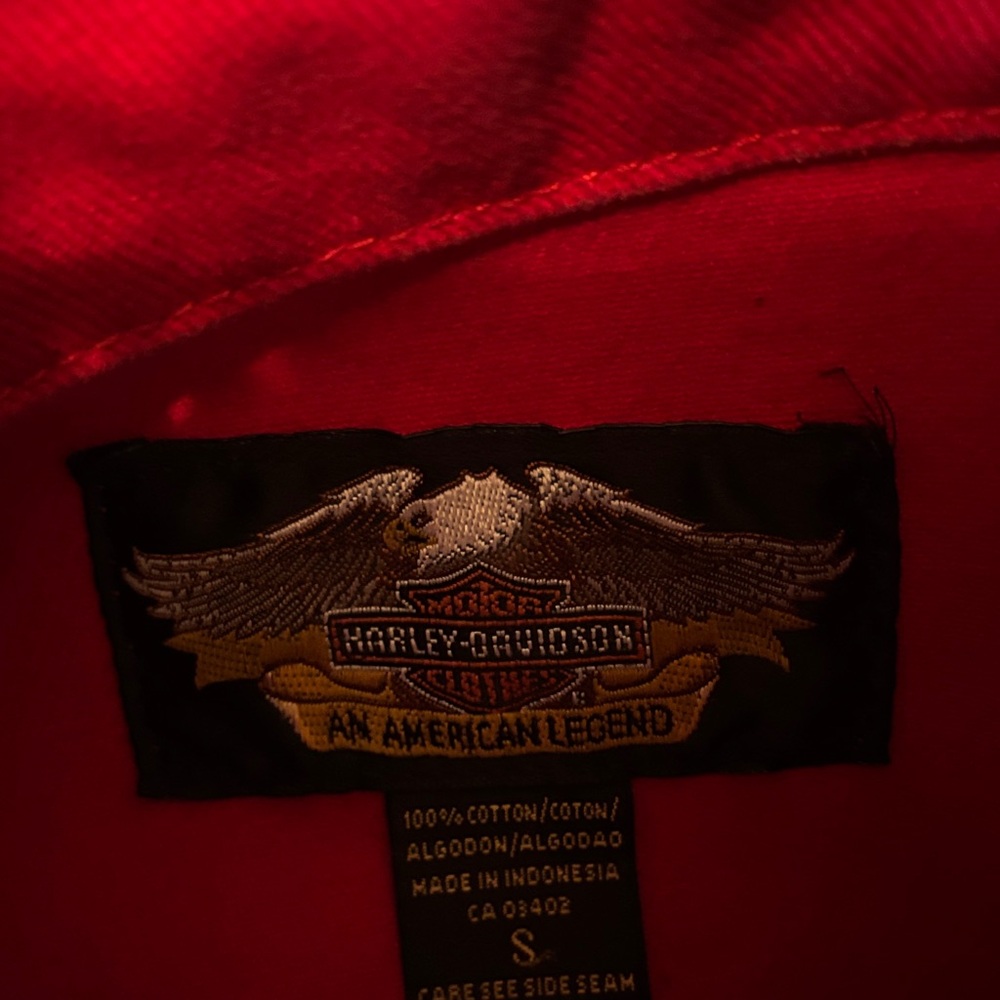 Harley-Davidson Red Women's Jean Jacket with Studs - Picture 4 of 4